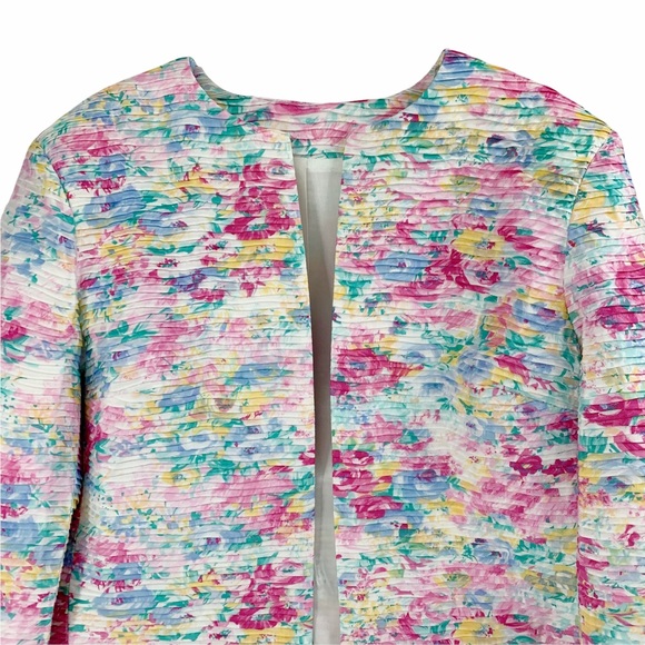 Vintage Margaret Smith Petite Bright and Bold Floral Blazer, Made in the… - Picture 2 of 14
